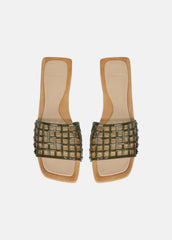 Barbara Jelly Slide Sandal in Sandals - CHIVE