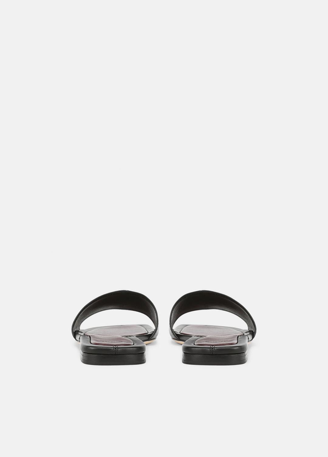 Valeria Leather Slide Sandal in Sandals - BLACK