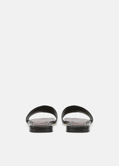 Valeria Leather Slide Sandal in Sandals - BLACK