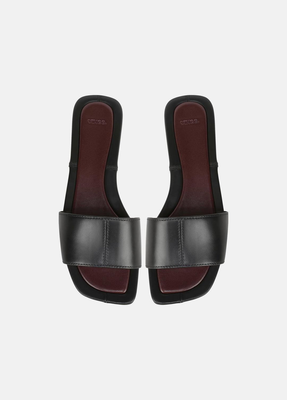 Valeria Leather Slide Sandal in Sandals - BLACK