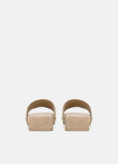Barbara Suede Slide Sandal in Sandals - WHEAT