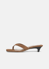 San Juan Suede Heeled Thong Sandal in Sandals - ELMWOOD
