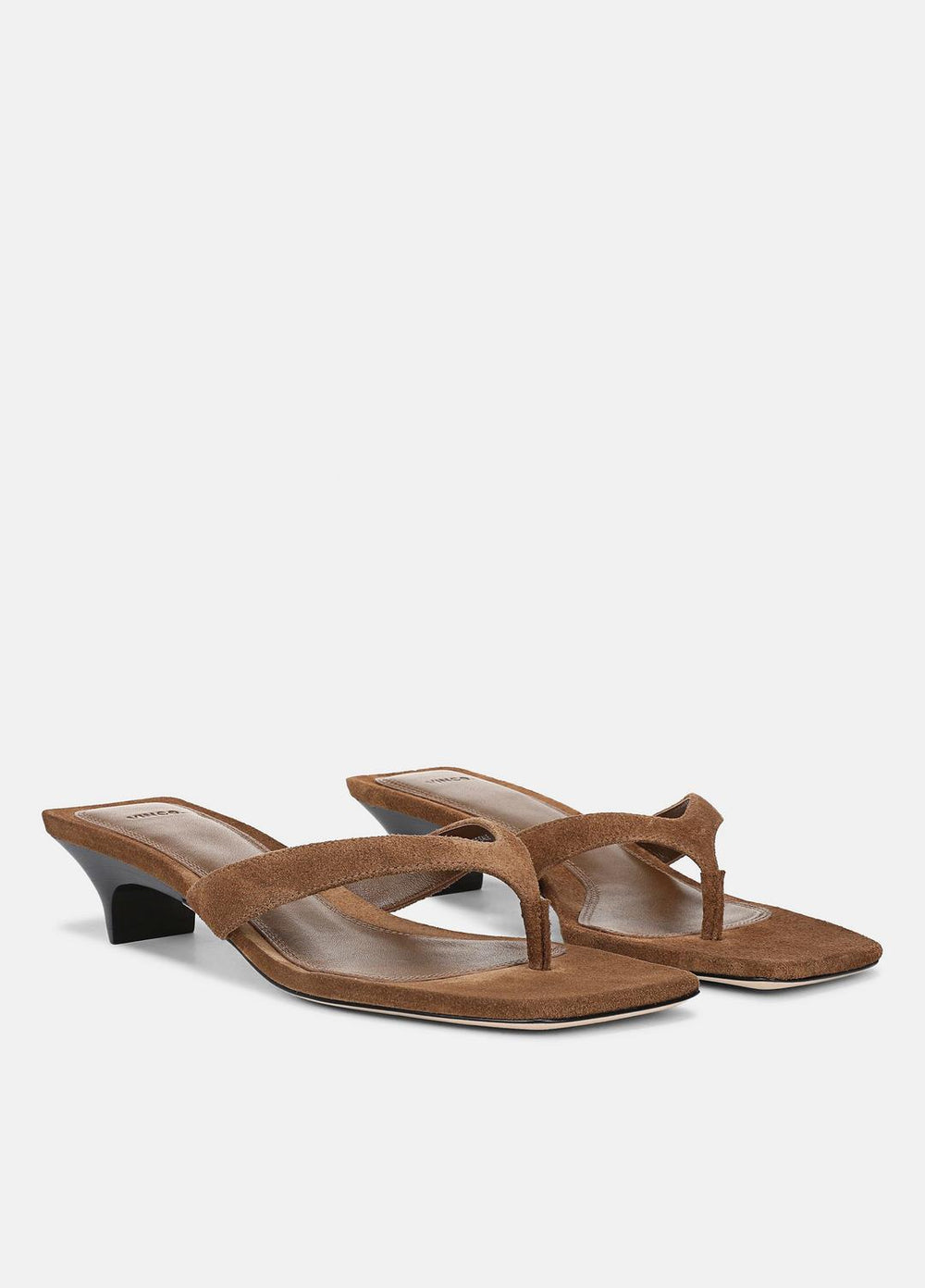 San Juan Suede Heeled Thong Sandal in Sandals - ELMWOOD
