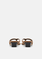 San Juan Suede Heeled Thong Sandal in Sandals - ELMWOOD