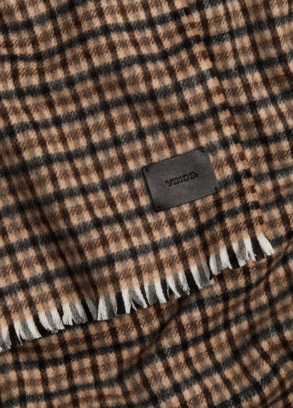 Gingham Wool-Cashmere Oversized Wrap in Scarves & Hats - BLACK/GRAPE