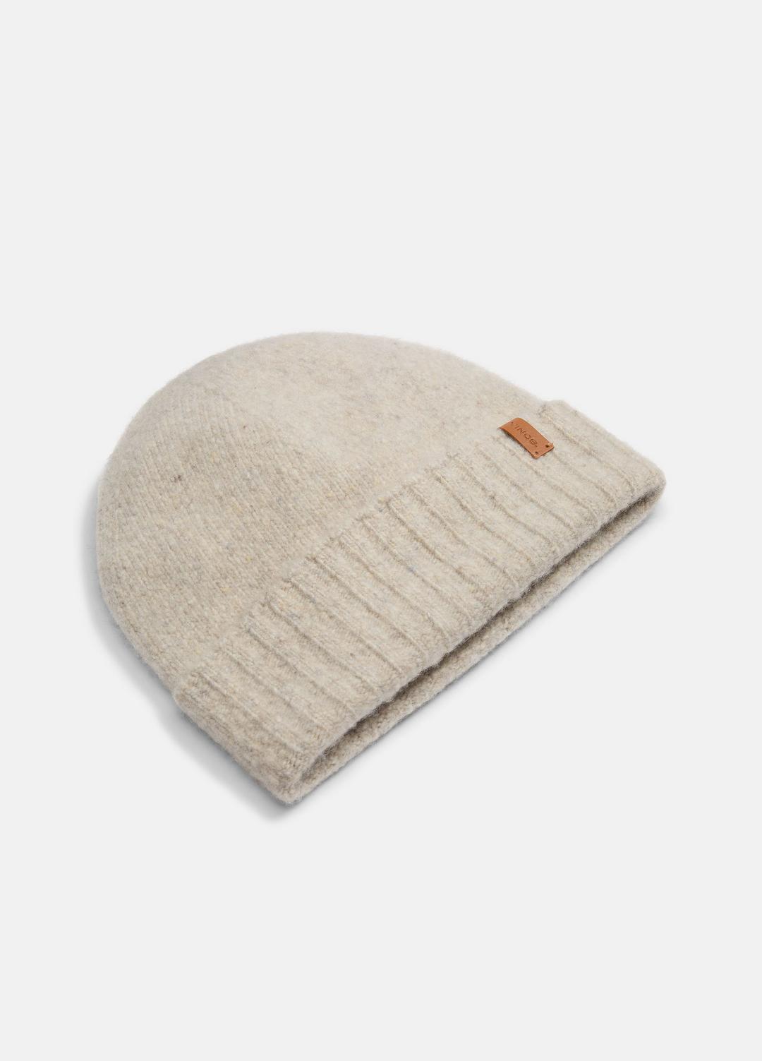 Donegal Cashmere Jersey Beanie in Scarves & Hats - BISCUIT