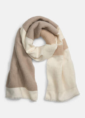 Brushed Alpaca-Blend Colorblock Scarf in Scarves & Hats - TAUPE