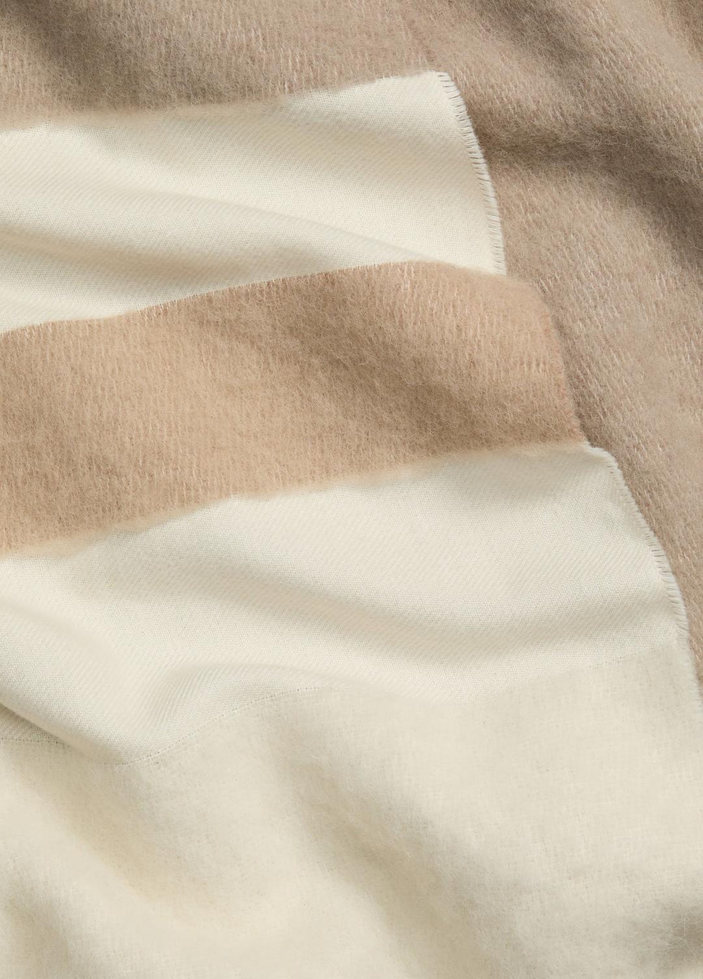 Brushed Alpaca-Blend Colorblock Scarf in Scarves & Hats - TAUPE
