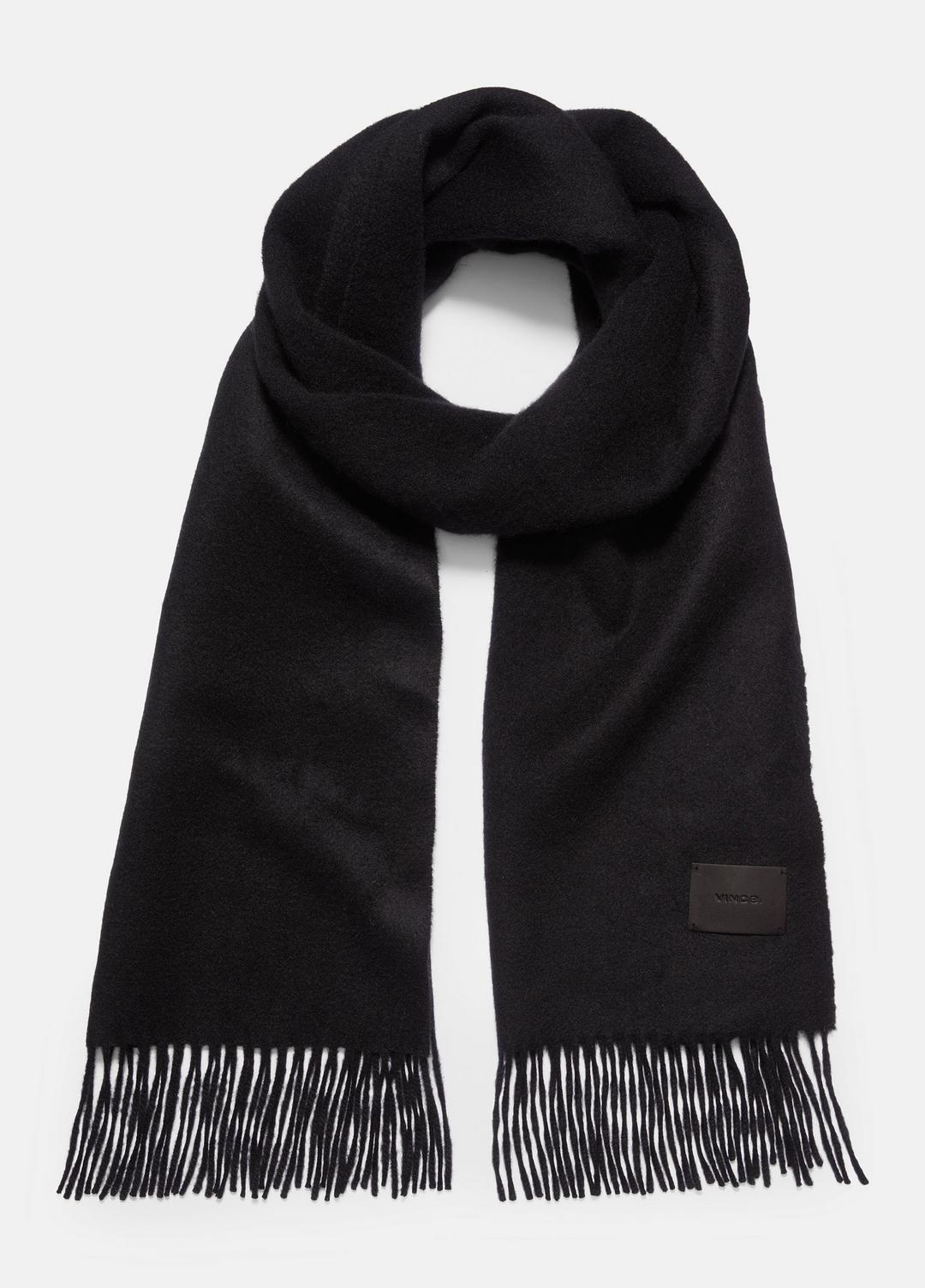 Double-Face Cashmere Scarf in Scarves & Hats - BLACK