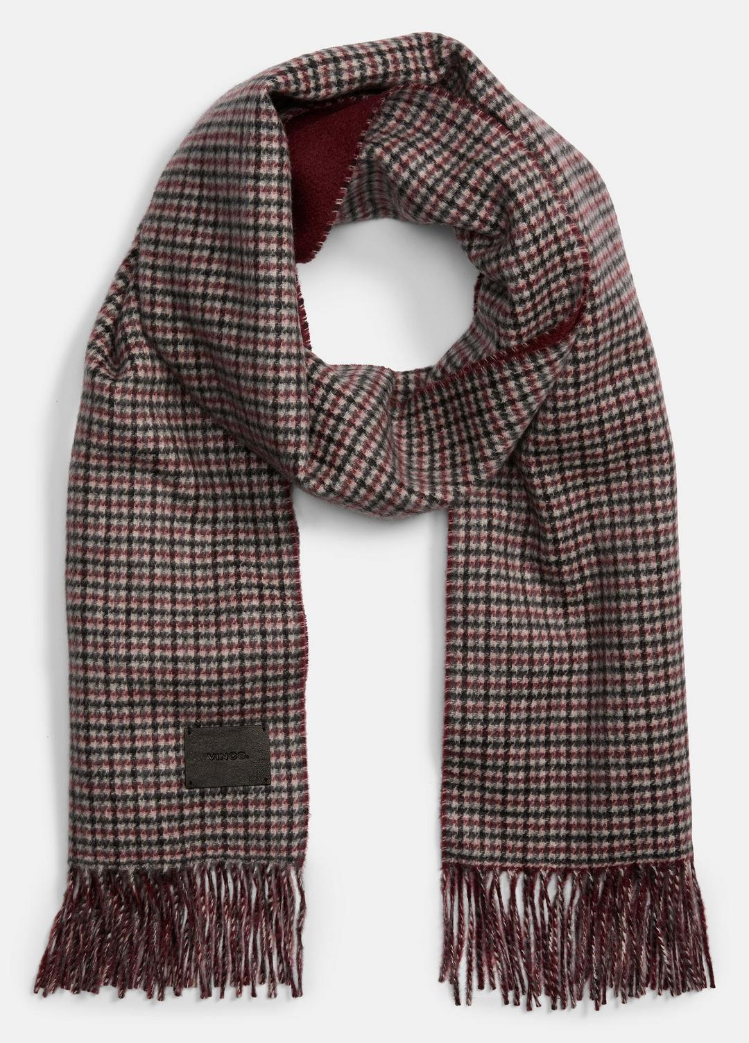 Micro-Houndstooth Cashmere Scarf in Scarves & Hats - BORDEAUX