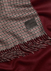 Micro-Houndstooth Cashmere Scarf in Scarves & Hats - BORDEAUX