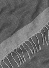 Border-Stripe Cotton Scarf in Scarves & Hats - SEA STONE/DARK SEA STONE