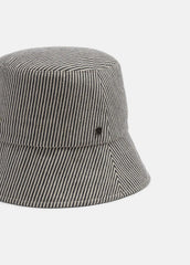 Stripe Cotton Canvas Bucket Hat in Scarves & Hats - NAVY