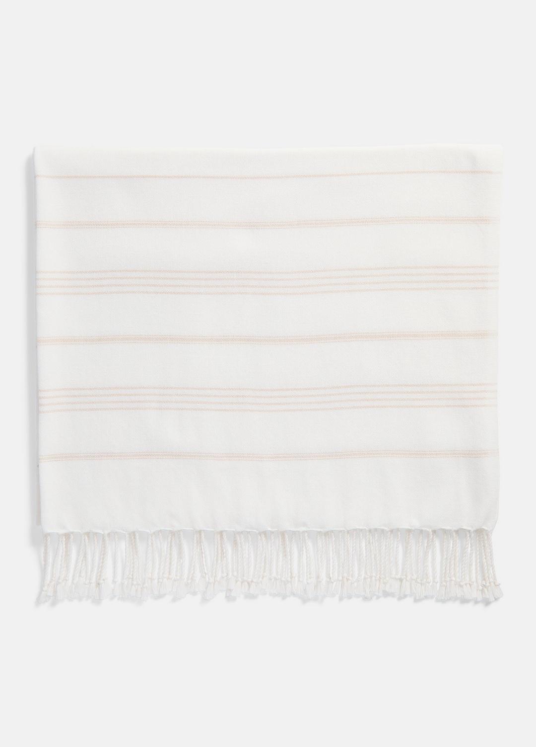 Stripe Cotton-Cashmere Wrap in Scarves & Hats - WHITE/TUSK