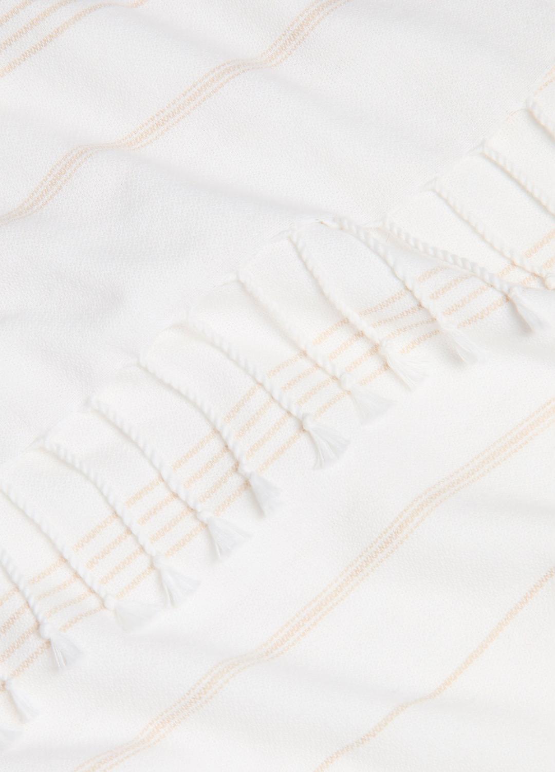 Stripe Cotton-Cashmere Wrap in Scarves & Hats - WHITE/TUSK