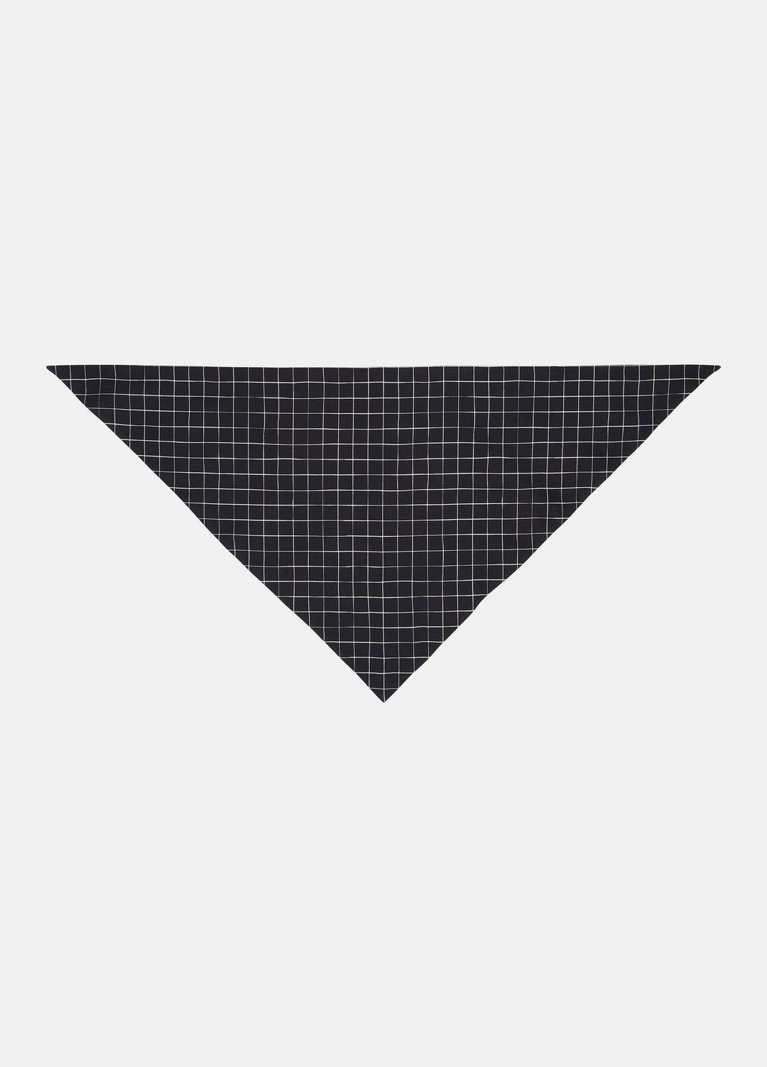 Trellis Plaid Cotton-Blend Headkerchief in Scarves & Hats - BLACK/CREAM