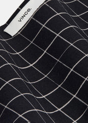 Trellis Plaid Cotton-Blend Headkerchief in Scarves & Hats - BLACK/CREAM