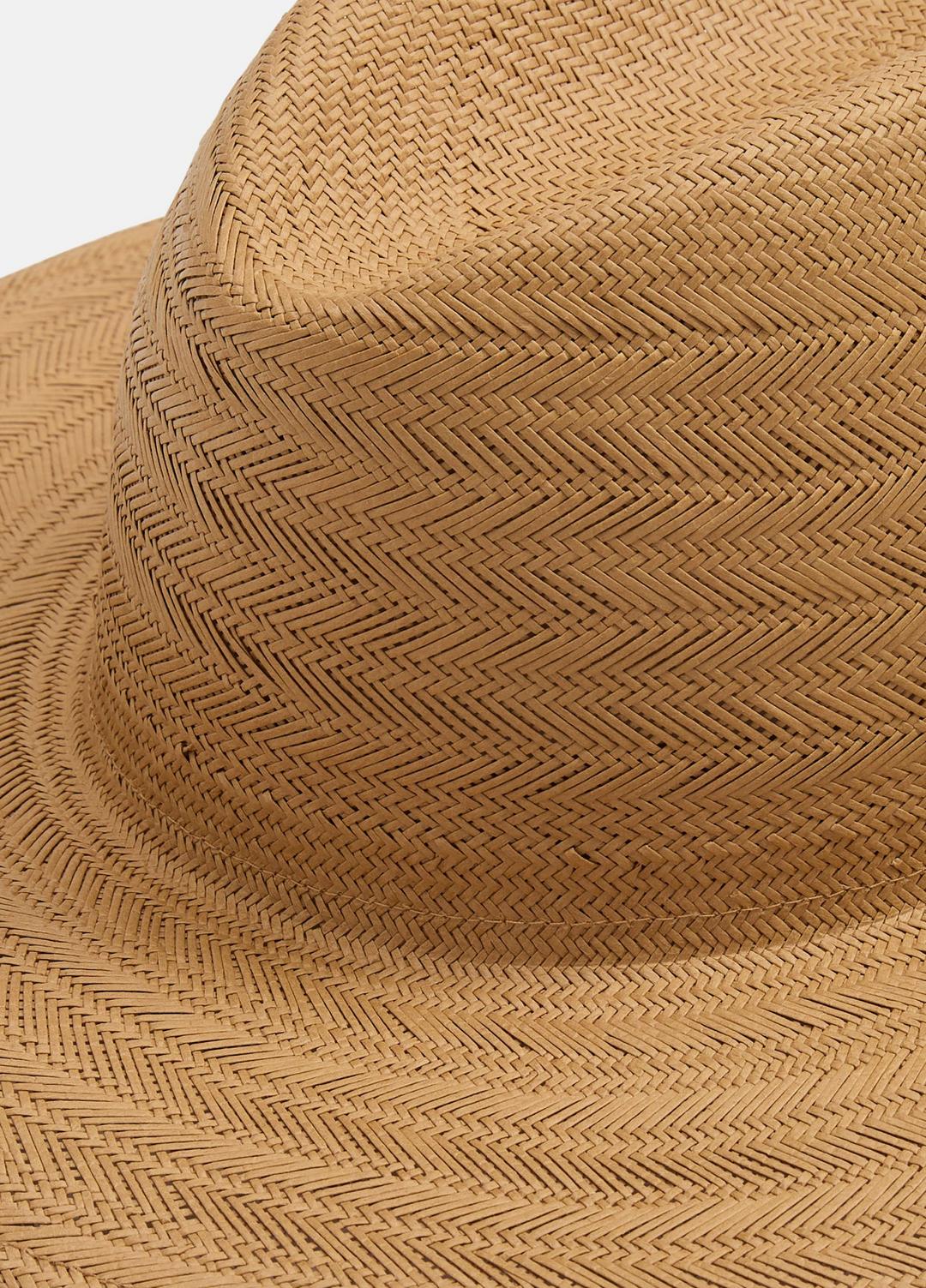 Herringbone-Weave Straw Panama Hat in Scarves & Hats - CAMEL