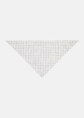 Trellis Plaid Cotton-Blend Headkerchief in Scarves & Hats - OFF WHITE/NAVY
