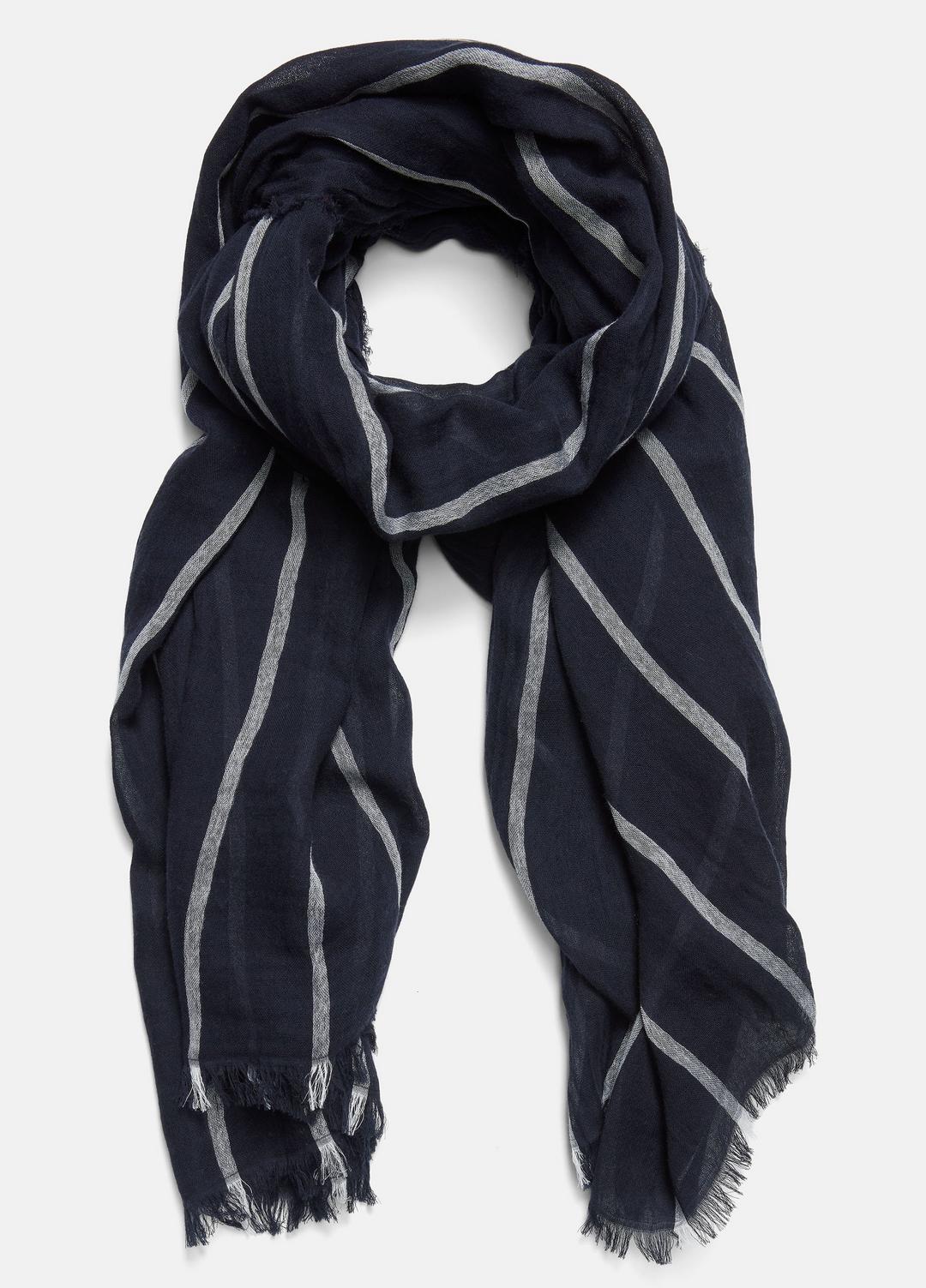 Cotton Gauze Awning Stripe Scarf in Scarves & Hats - COASTAL BLUE/OPTIC WHITE