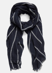 Cotton Gauze Awning Stripe Scarf in Scarves & Hats - COASTAL BLUE/OPTIC WHITE