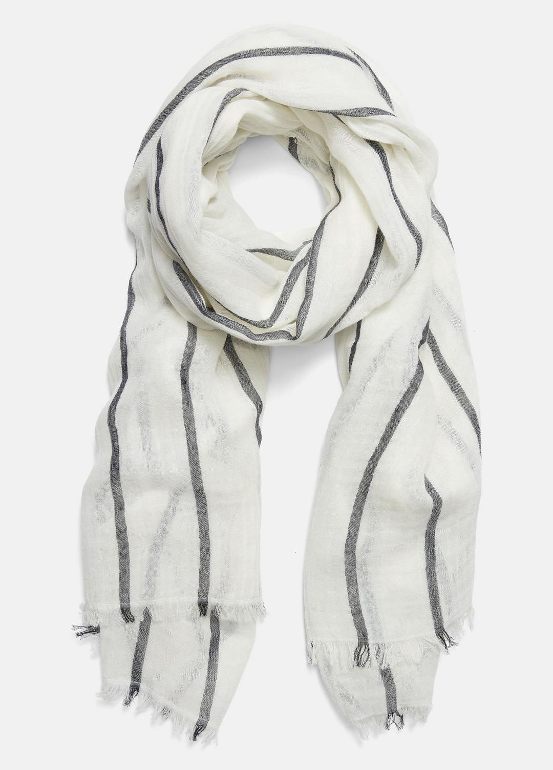 Cotton Gauze Awning Stripe Scarf in Scarves & Hats - PAPYRUS/COASTAL BLUE