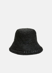 Straw Bucket Hat in Scarves & Hats - BLACK