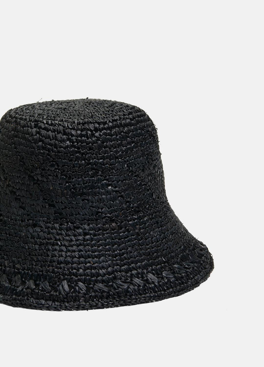 Straw Bucket Hat in Scarves & Hats - BLACK