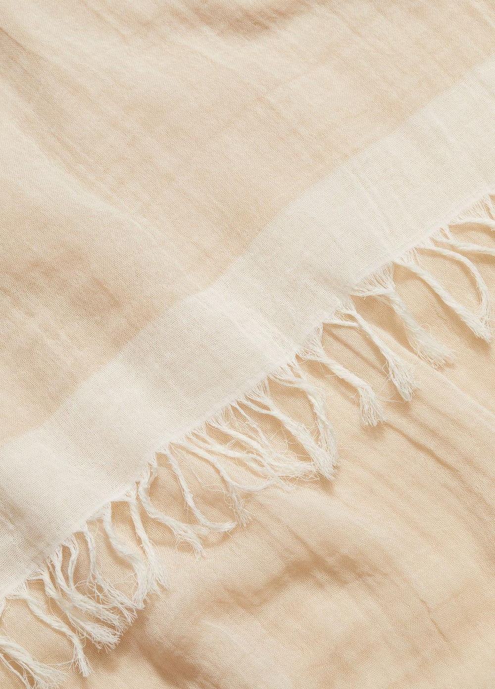 Border-Stripe Cotton Scarf in Scarves & Hats - OPTIC WHITE/WHITE OAK