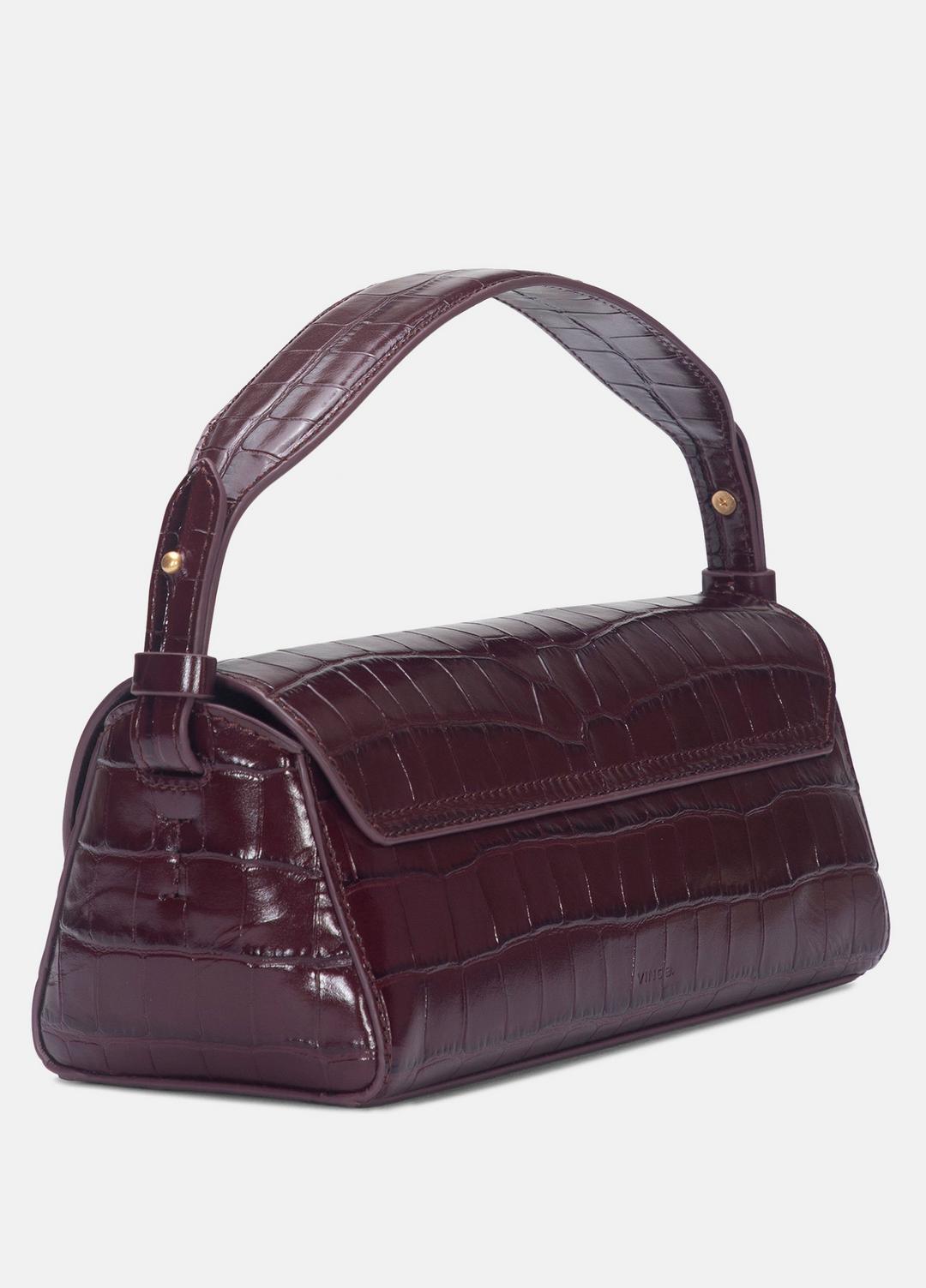Sabrina Croc-Embossed Leather Mini Top-Handle Bag in Handbags - BORDEAUX