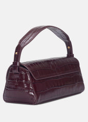 Sabrina Croc-Embossed Leather Mini Top-Handle Bag in Handbags - BORDEAUX