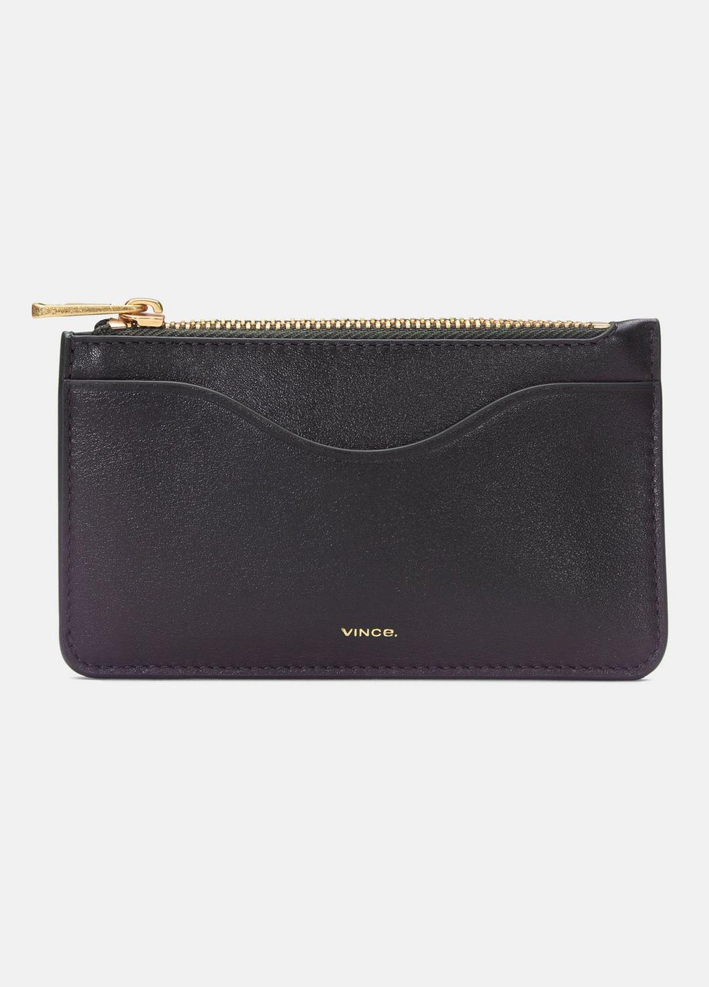 Leather Zip-Top Card Case in Handbags - CACAO