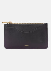 Leather Zip-Top Card Case in Handbags - CACAO