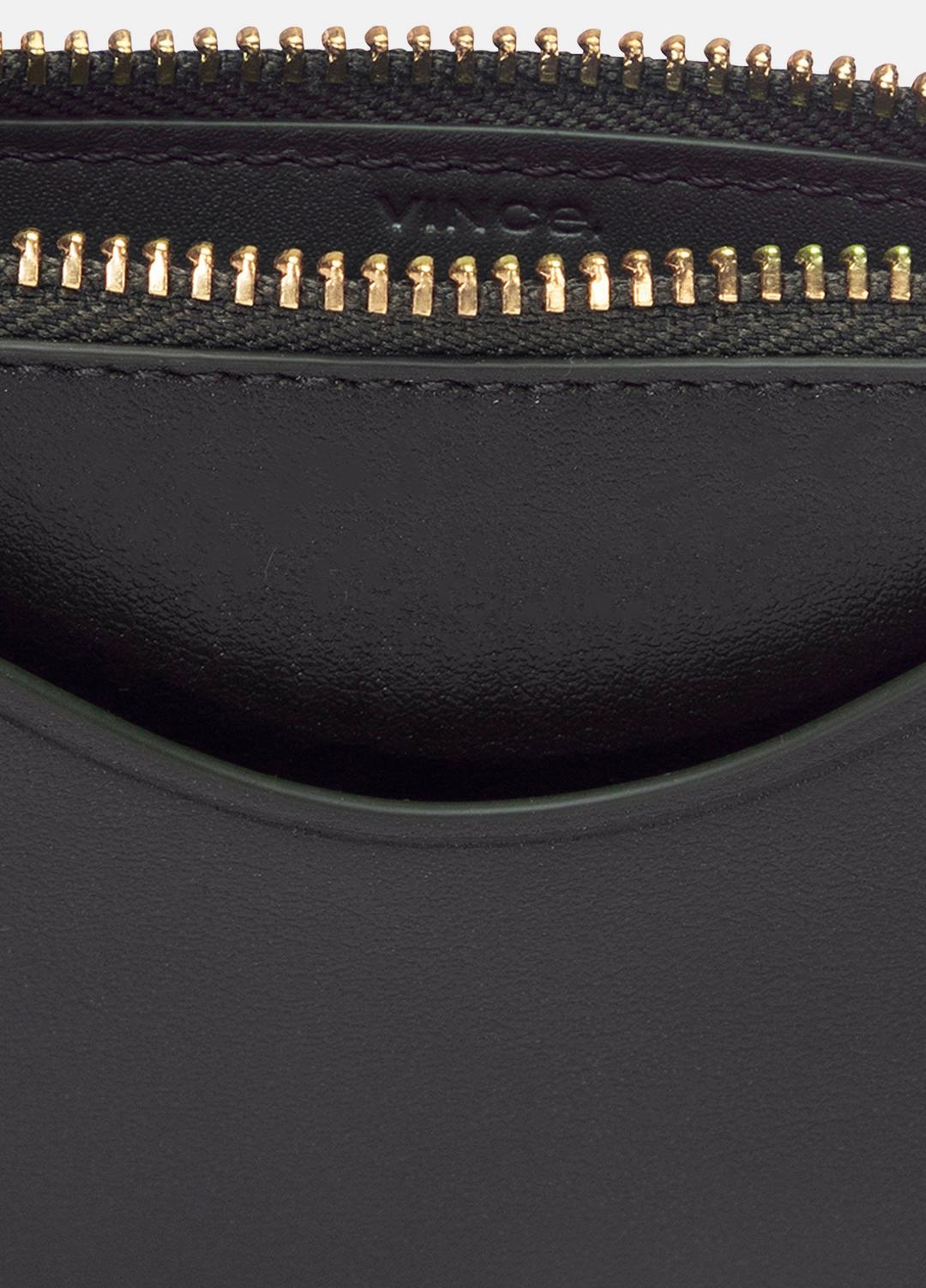 Leather Zip-Top Card Case in Handbags - CACAO