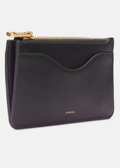Leather Zip-Top Card Case in Handbags - CACAO