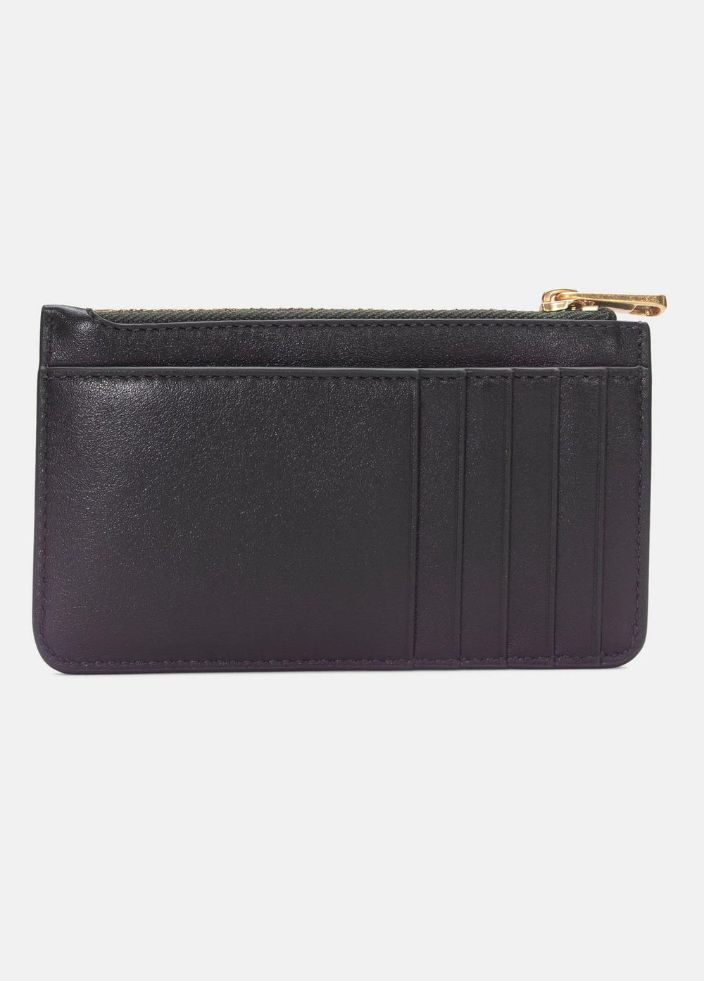 Leather Zip-Top Card Case in Handbags - CACAO