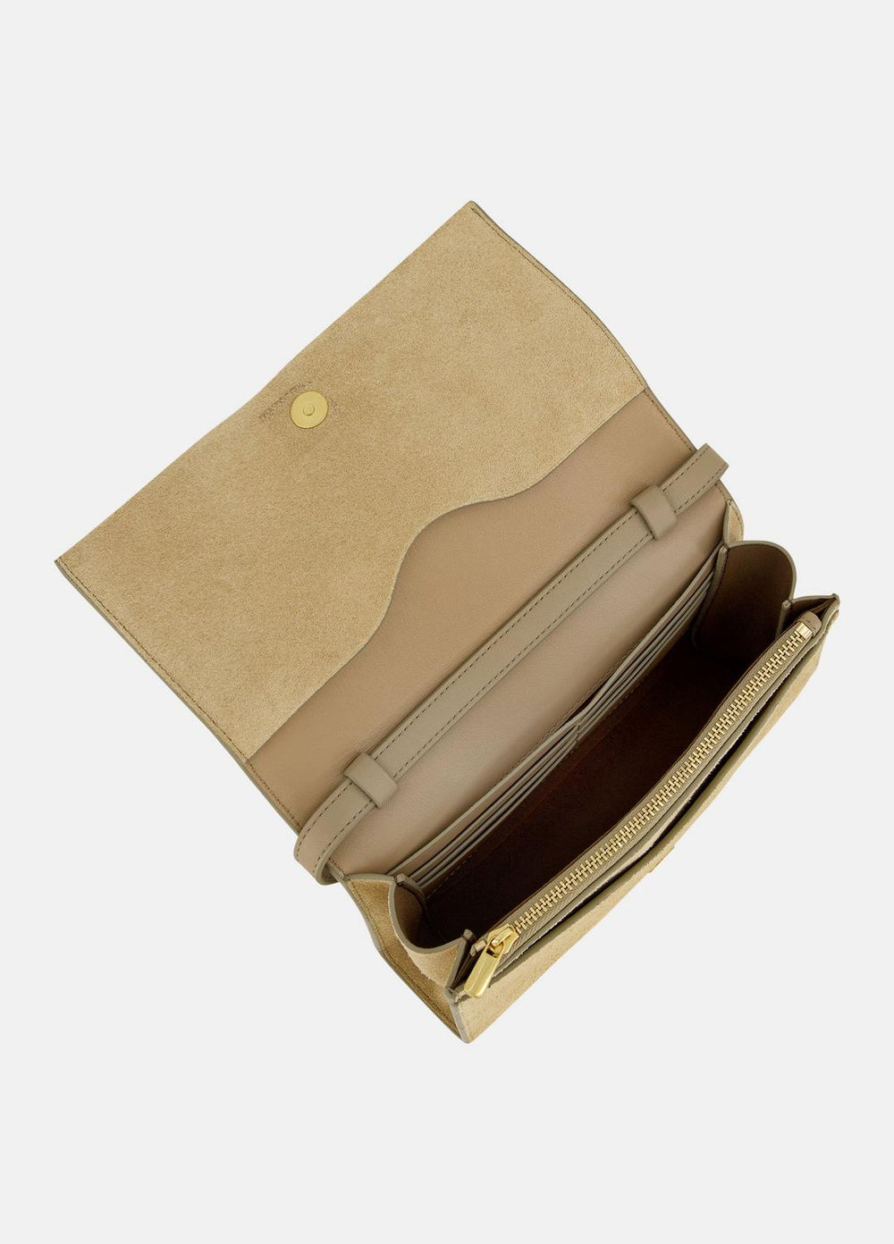 Suede Crossbody Wallet in Leather & Suede - SANDTRAIL
