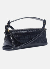Sabrina Croc-Embossed Leather Mini Top-Handle Bag in Handbags - BLACK