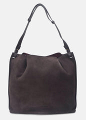 Ava Leather Bucket Bag in Handbags - CACAO