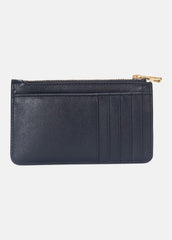 Leather Zip-Top Card Case in Handbags - BLACK