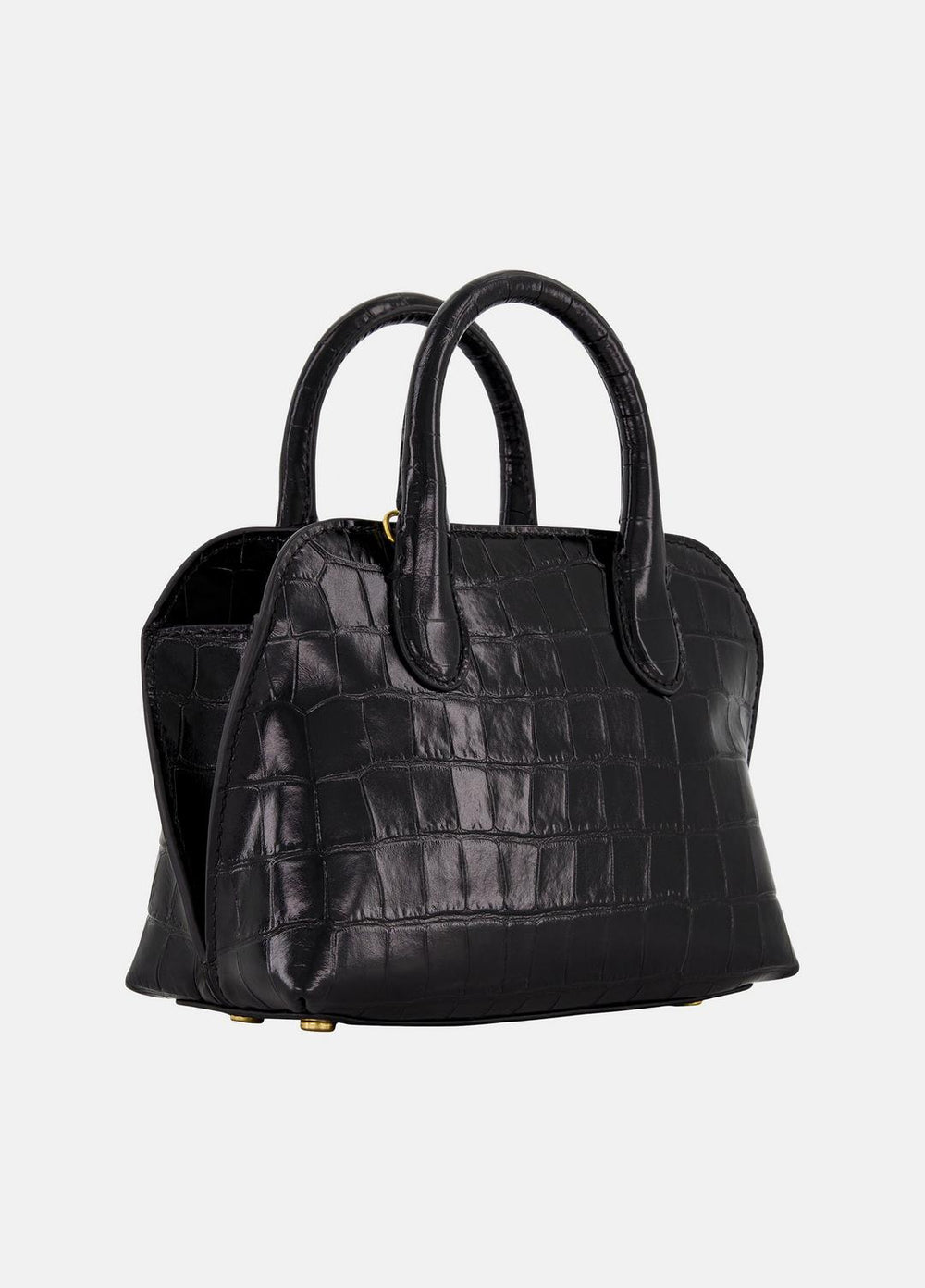 Delphine Croc-Embossed Leather Mini Bag in Matching Sets - BLACK