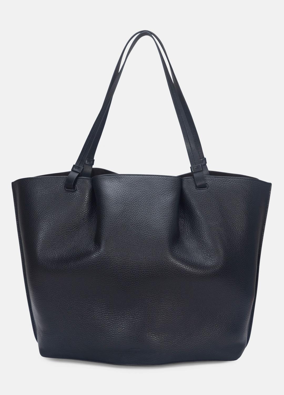 Ava Leather Tote in Handbags - BLACK