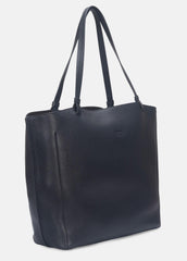 Ava Leather Tote in Handbags - BLACK