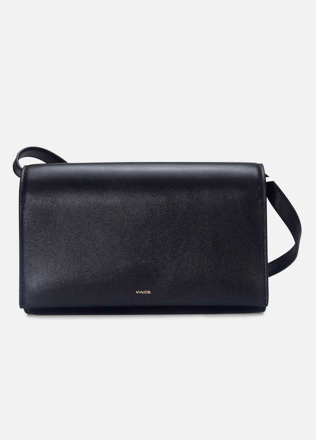 Leather Crossbody Wallet in Handbags - BLACK
