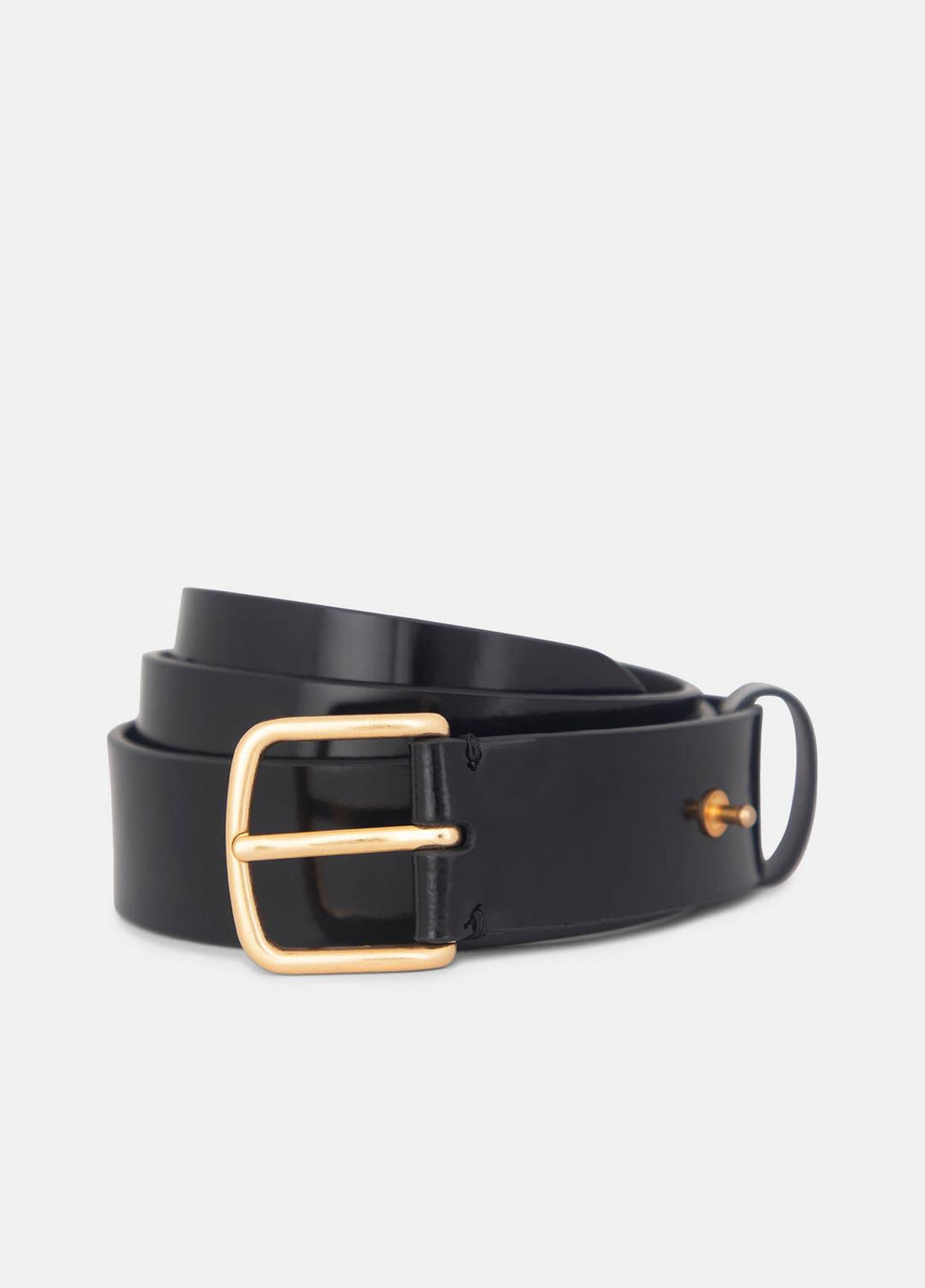 Women's 32mm Smooth Leather Belt in Belts - BLACK
