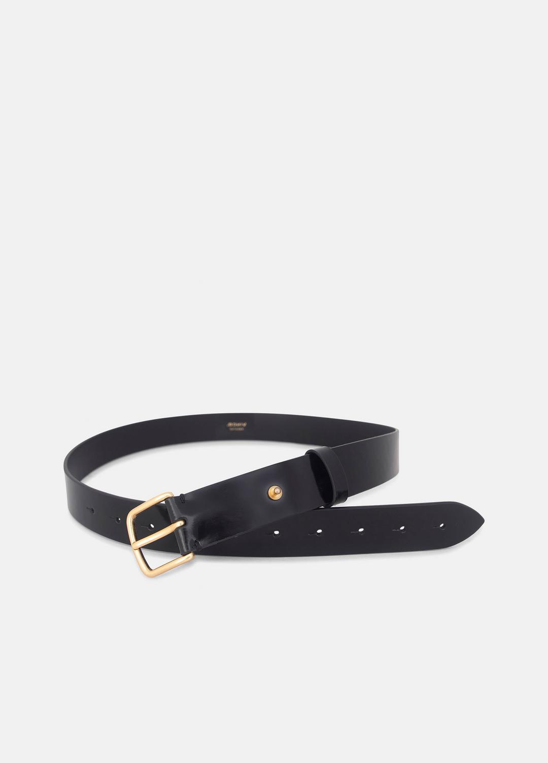 Women's 32mm Smooth Leather Belt in Belts - BLACK