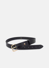 Women's 32mm Smooth Leather Belt in Belts - BLACK