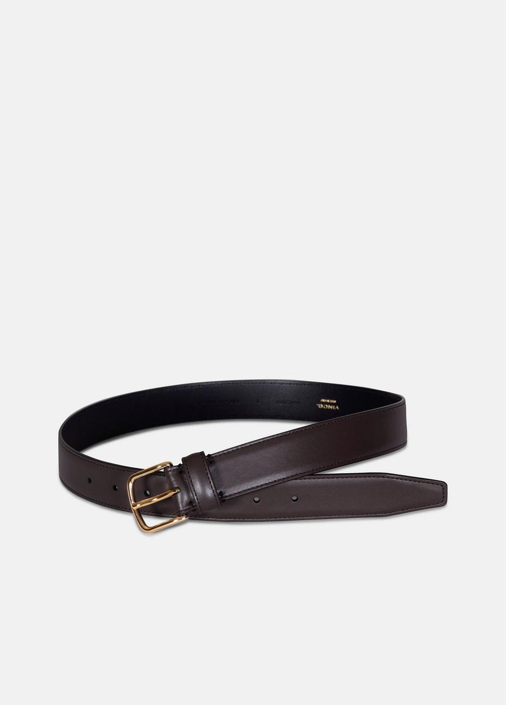 Women’s 32mm Stitched Leather Belt in Belts - CACAO BROWN