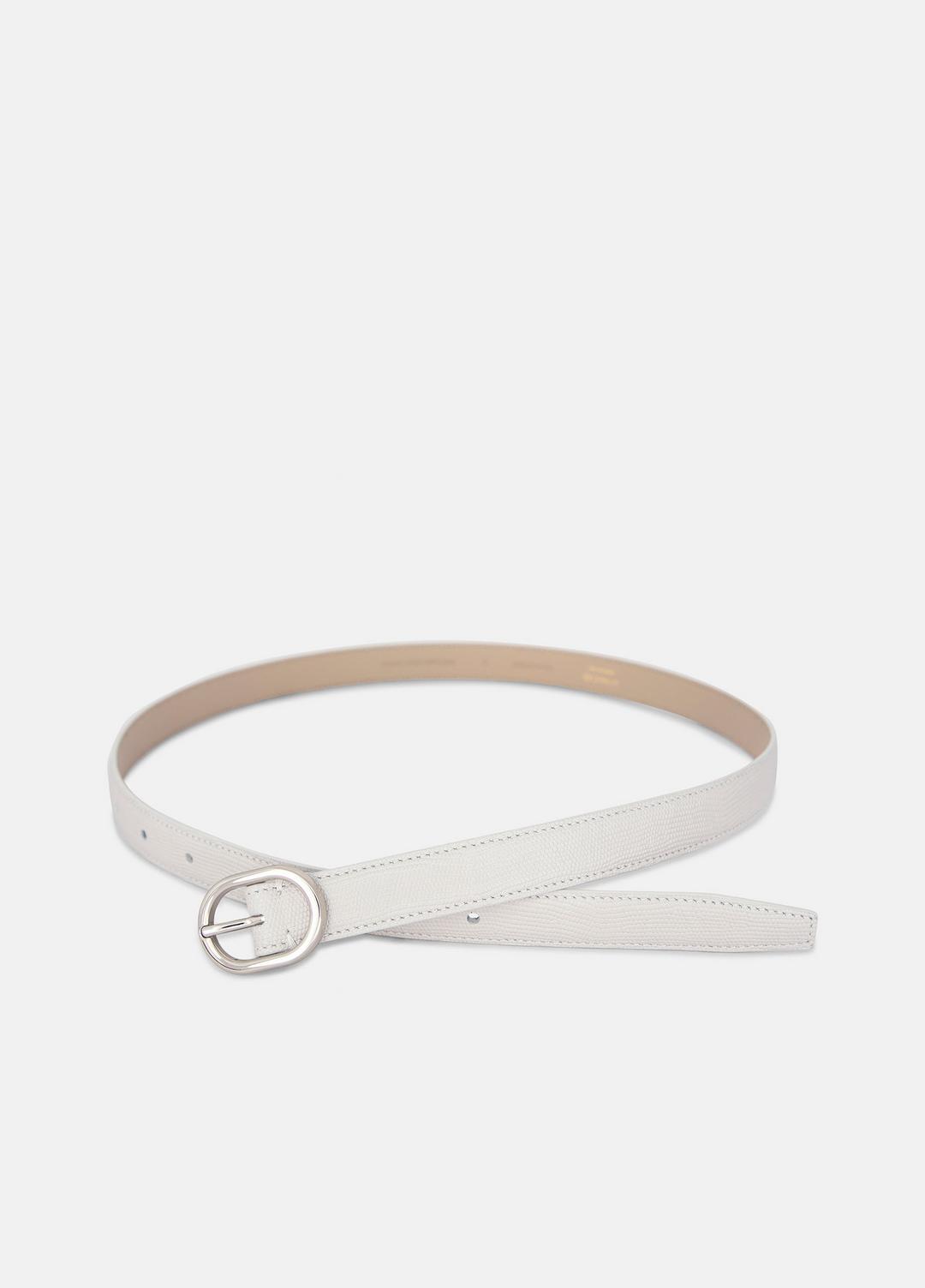 Women’s 20mm Stitched Lizard-Embossed Leather Belt in Belts - HORCHATA