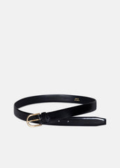 Women’s 25mm Spazzolato Leather Belt in Belts - BLACK/GOLD